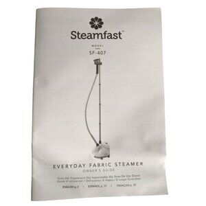 Steamfast SF-407 Garment Fabric Steamer Instruction User Manual Booklet